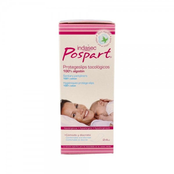 Indasec Pospart Protegeslips 100% Algodón 24U