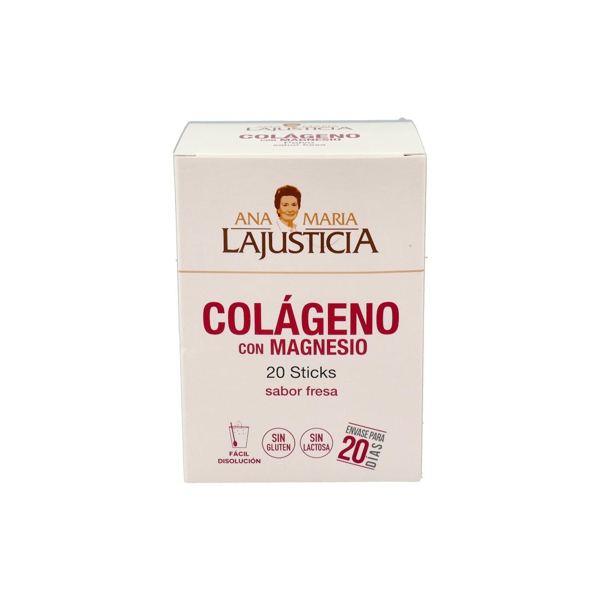 Colageno Magnesio Lajusticia Fresa 20 Sticks 5 G
