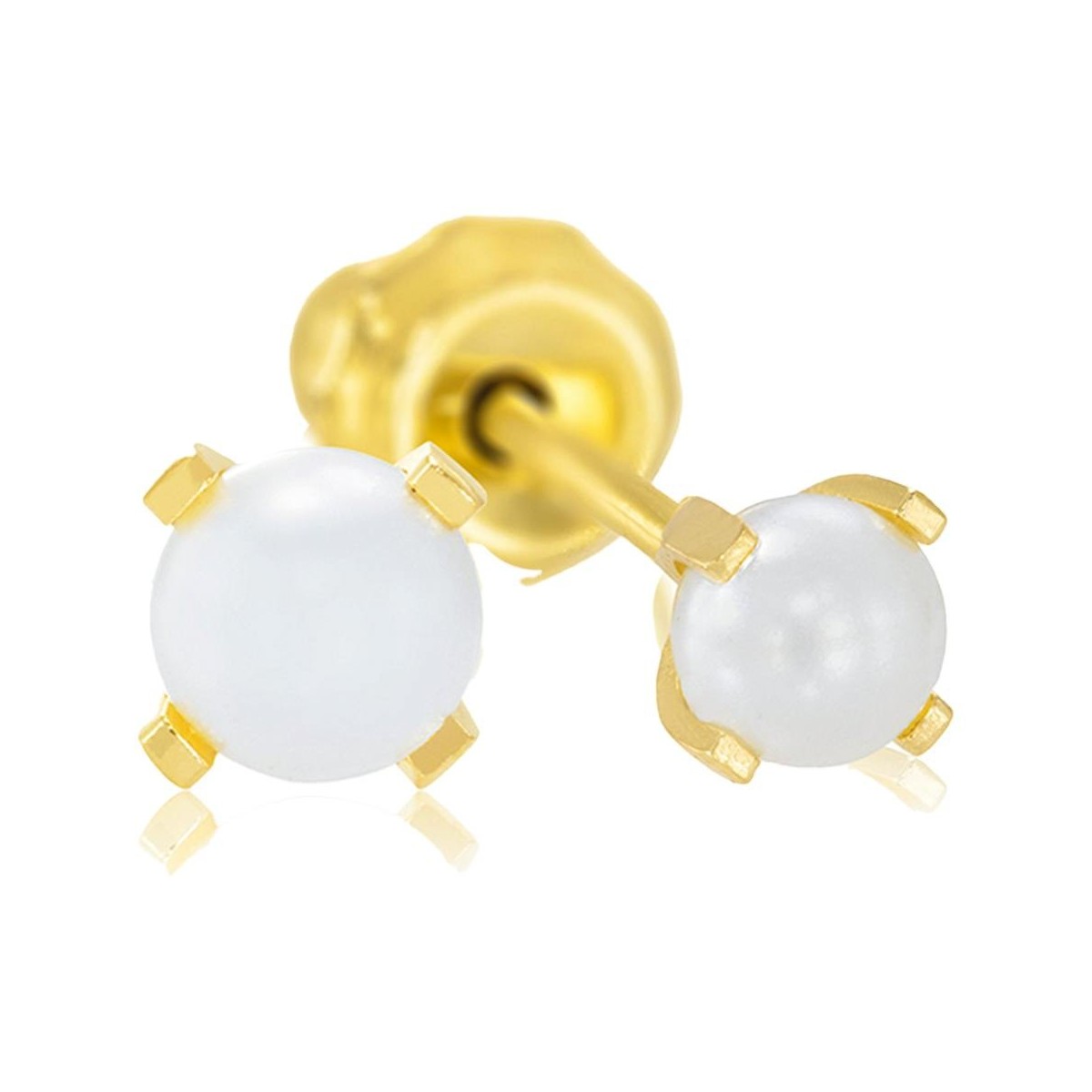 Pendiente Prim Inv 40C 24K-Solit Perl 4 Mm