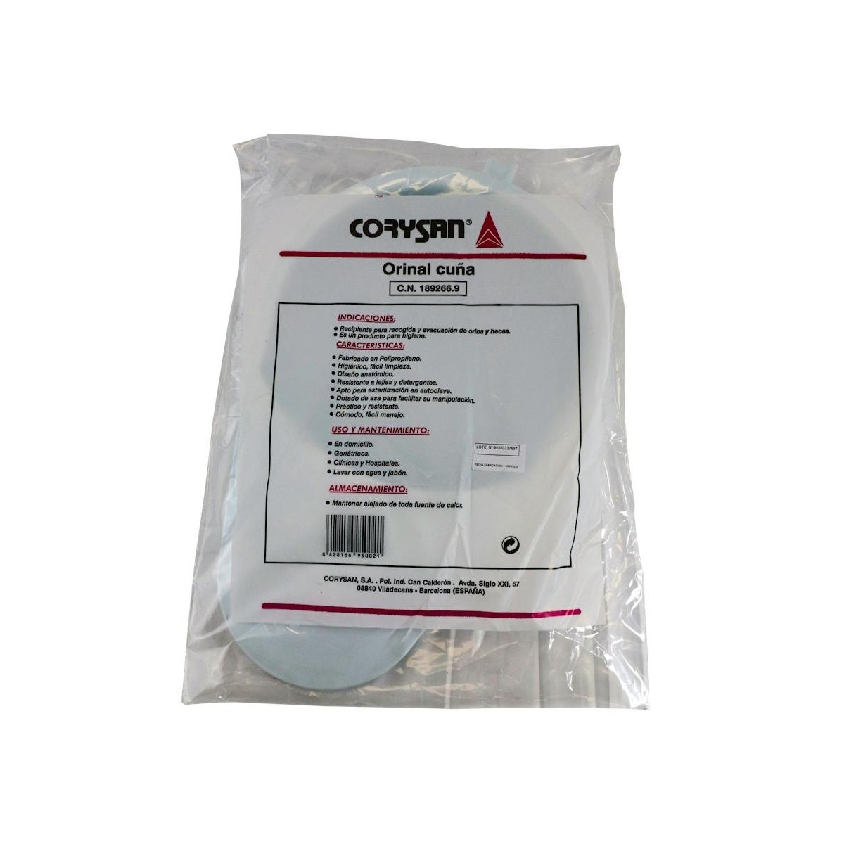 Orinal Corysan Cuña Anatomico