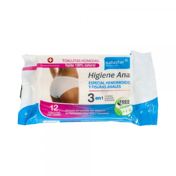 Salustar Toallitas Hig Anal+Hemorr 12 Ud