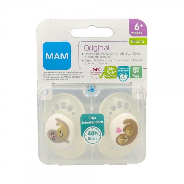 Chupete Mam Original Sili Fisio +6 M 2 Un Neutro