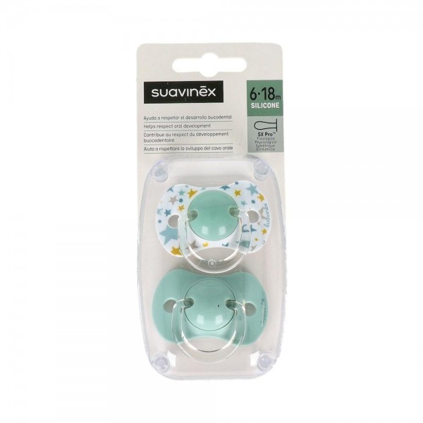 Chupete Fisiologico Suavinex Silicona 6-18 M 2 Un