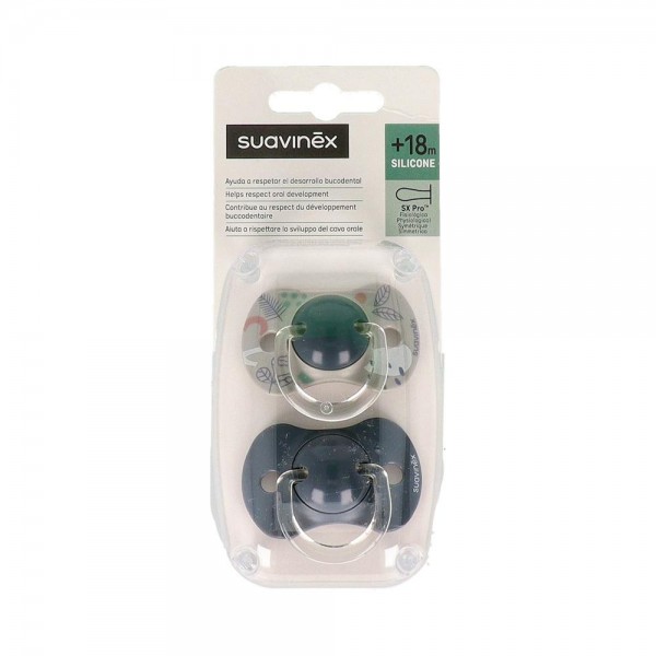 Chupete Fisiologico Suavinex Silicona +18 M 2 Un