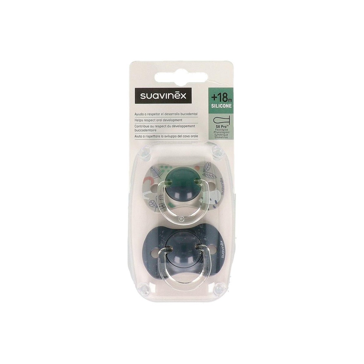 Chupete Fisiologico Suavinex Silicona +18 M 2 Un