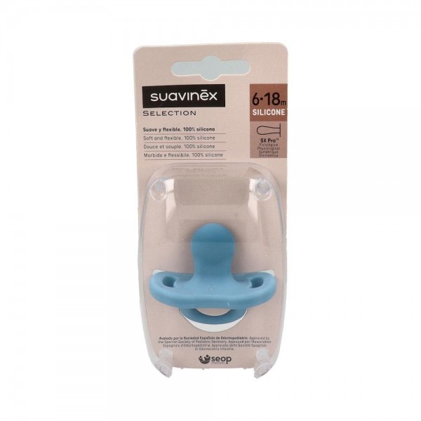 Chupete Suavinex Tetina Fisiologica Todo Silicona 6-18 M 1 Un
