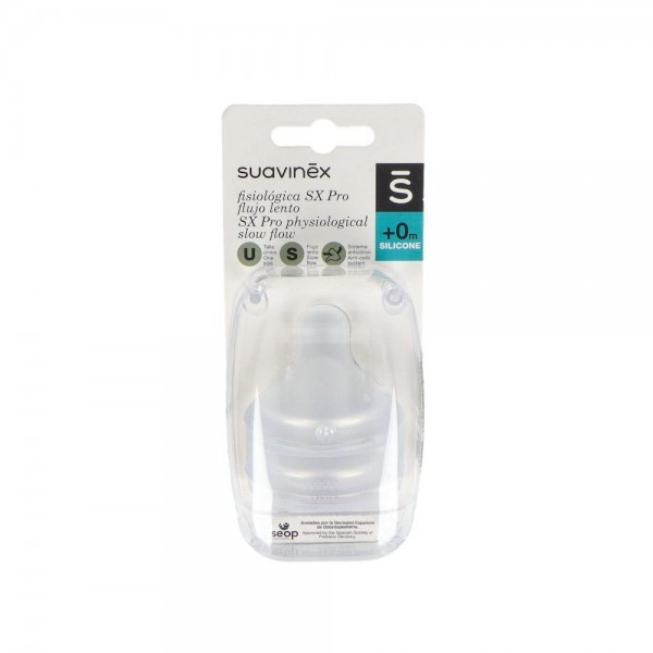 Tetina Fisiologica Suavinex Flujo S T/U Silicona +0 Meses 2 Un