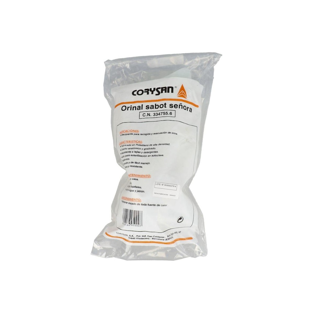 Orinal Corysan Sabot Sra Boca-Ancha S/Tapa C/Asa