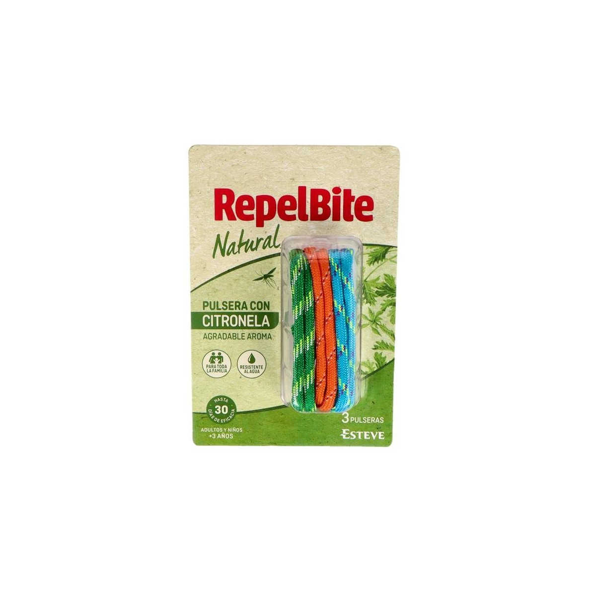 Repelbite Natural Pulsera Cuerdas Pack 3 Un