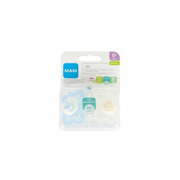 Chupete Mam Air Sili Fisio 0-6 M 2 Un Azul