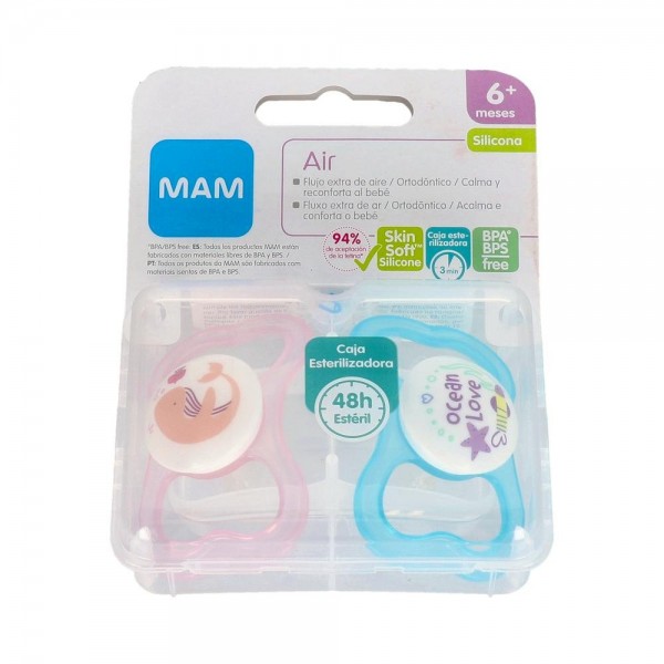 Chupete Mam Air Silic Fisio +6 M 2 Un Rosa