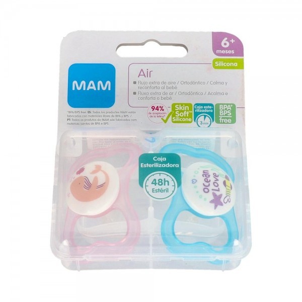 Chupete Mam Air Silic Fisio +6 M 2 Un Rosa