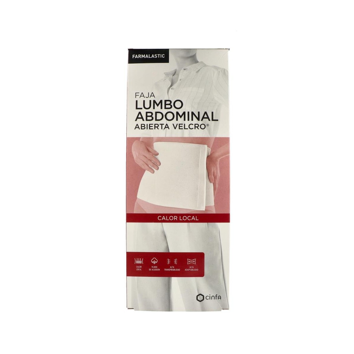 Faja Farmalastic Algodon Velcro Blanca T 2 95-115