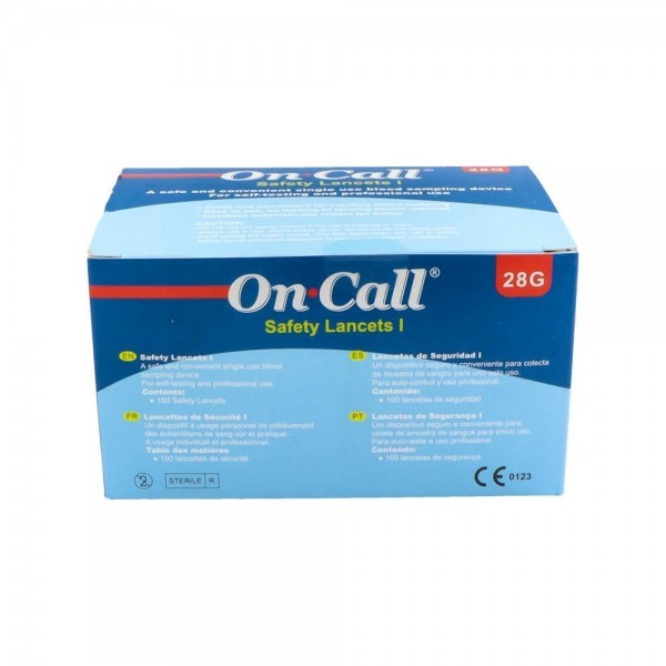 On Call Lancetas de Seguridad 100 unidades (medidor glucosa)