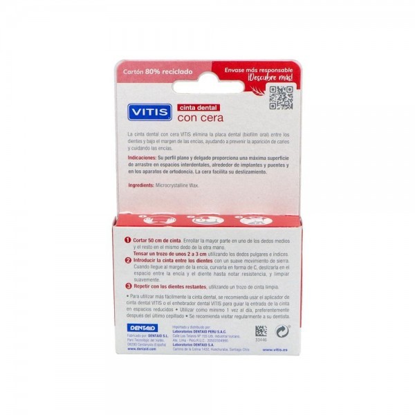 Cinta Dental Vitis Con Cera 50 M