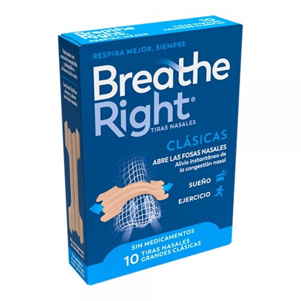 Breathe Right Tiras Nasal Gde 10 U Clasicas
