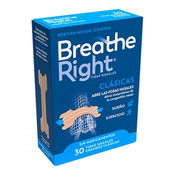 Breathe Right Tiras Nasal Gde 30 U Clásicas