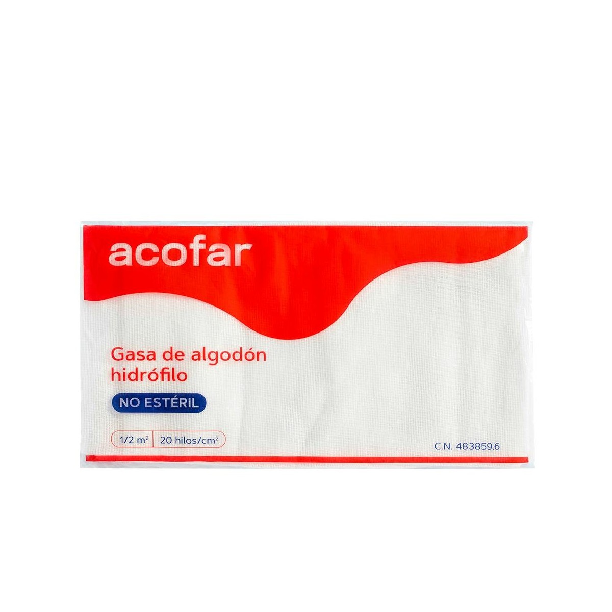Acofar Gasa Algodón Hidrófilo No Estéril 1/2M2