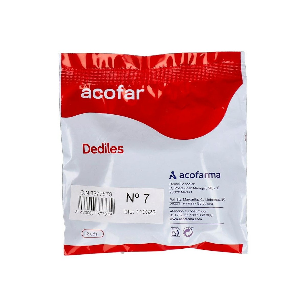 Dediles Acofar N 7 12 Unid (Larg) 56 Mm X 22 Mm...