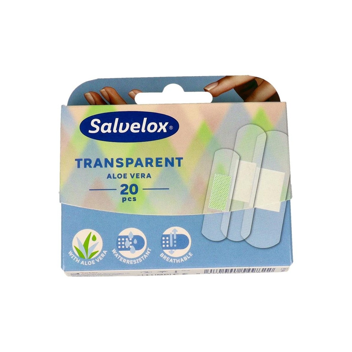 Tiritas Salvelox Transp Aloe V 3F 20 U