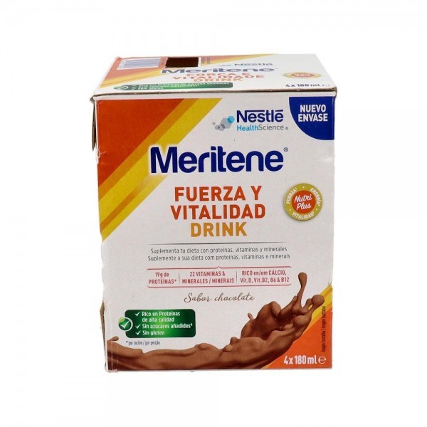 Meritene Drink Chocolate 4 Bot 180 Ml